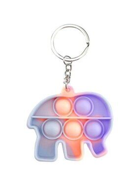Pop It | Tie Dye Elephant Pop It Fidget Silicone Keychain